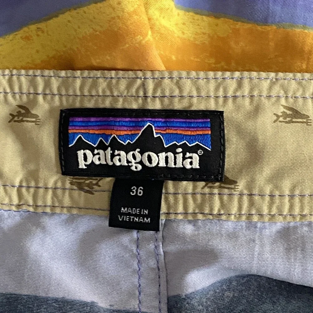 PATAGONIA Mens Blue Board Shorts Swim Trunks Size 36 Common Threads Outdoors
